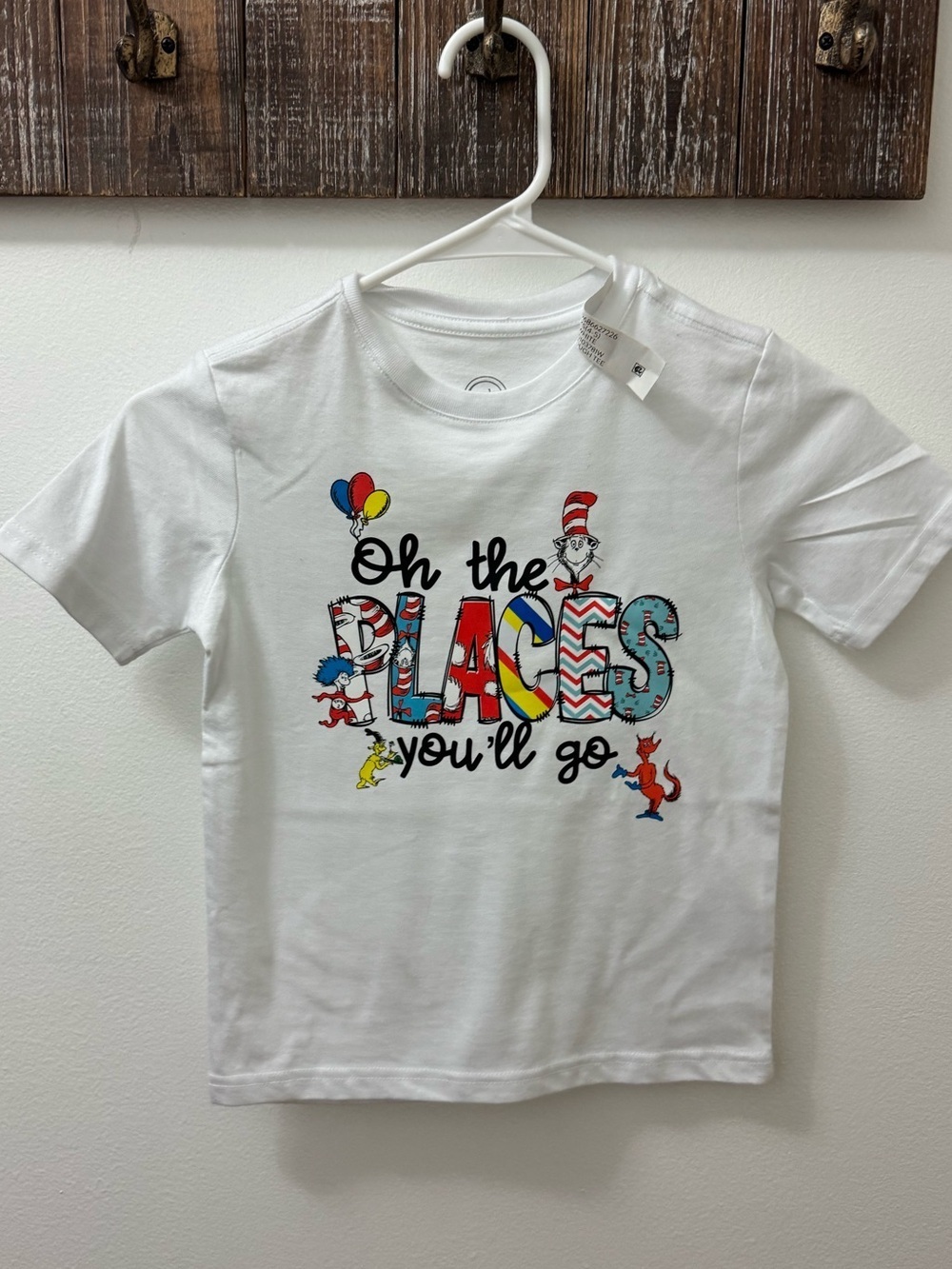 wonder nation White Kids Graphic Tee with Multicolor 'Places' Design